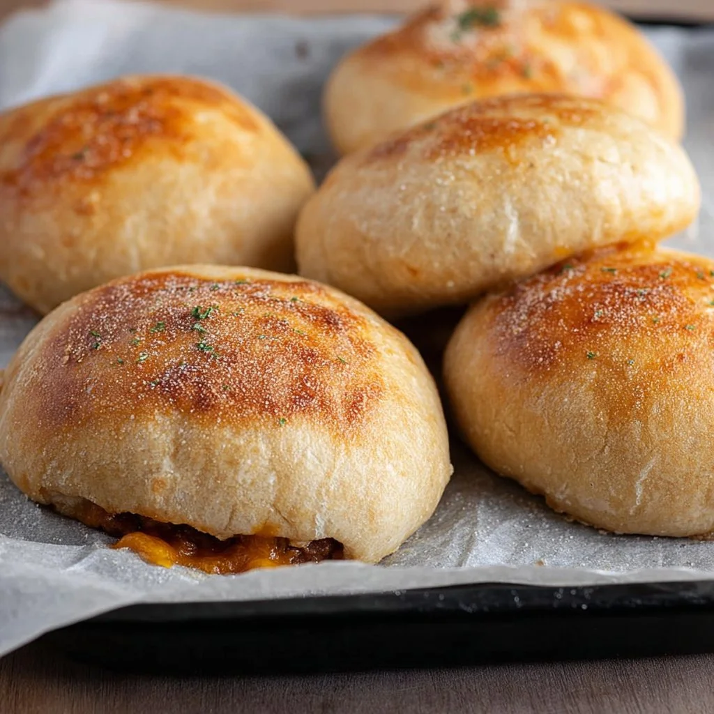 Delicious cheesy stuffed meat buns with savory filling