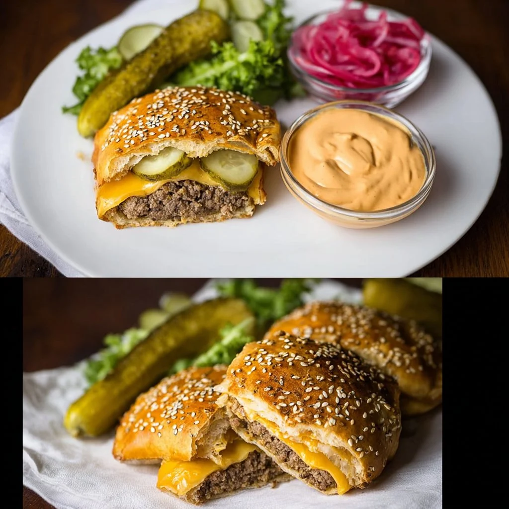 Delicious high-protein keto cheeseburger pockets on a plate