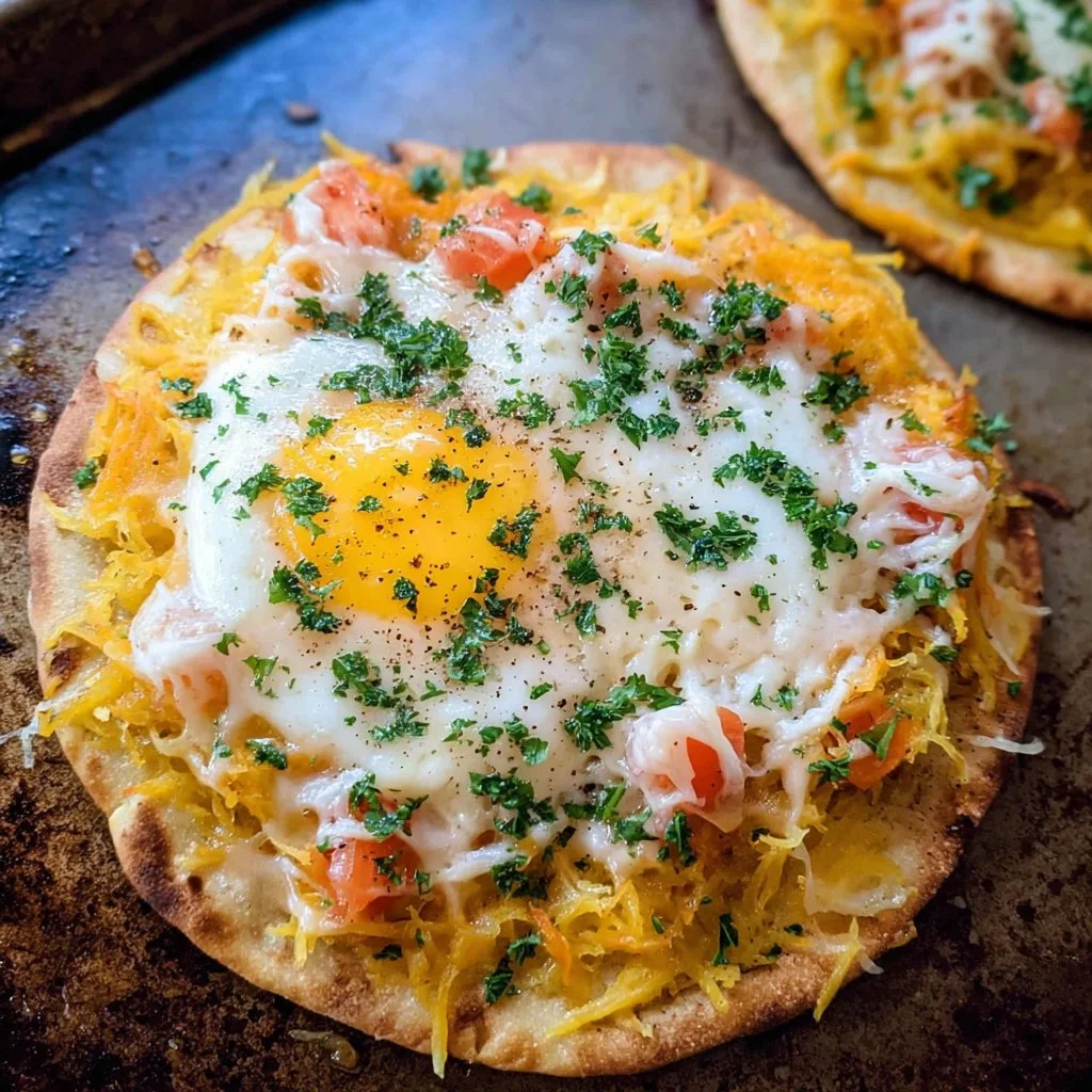 Veggie-loaded breakfast flatbread recipe ready in 15 minutes