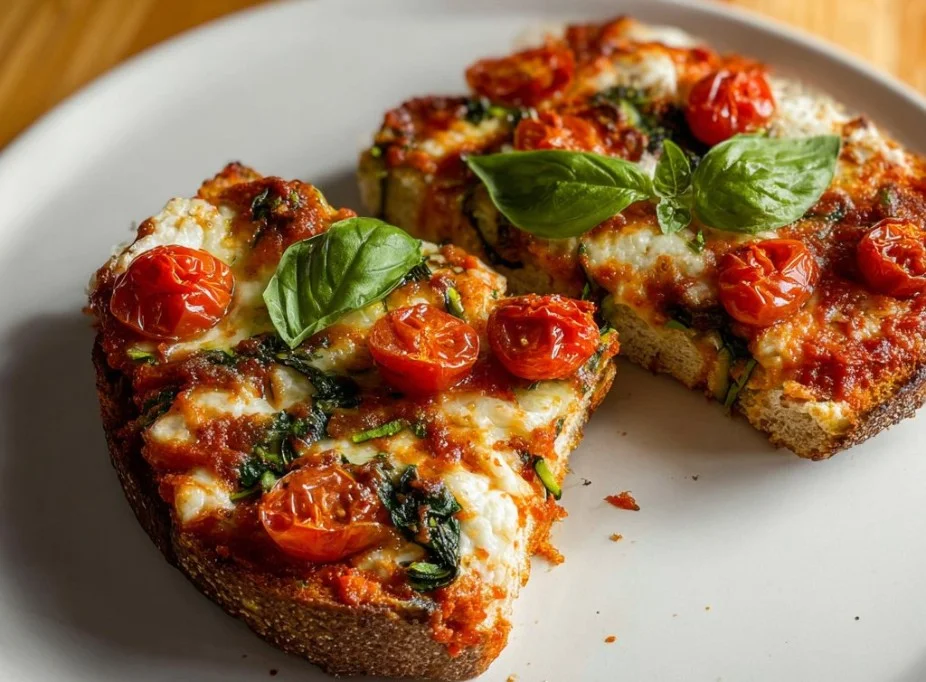 Cottage Cheese Toast topped with Zucchini and Spinach, perfect for a nutritious meal