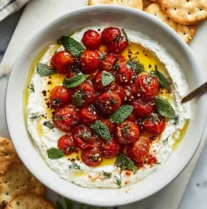 Whipped feta dip served in a bowl with dipping vegetables and bread