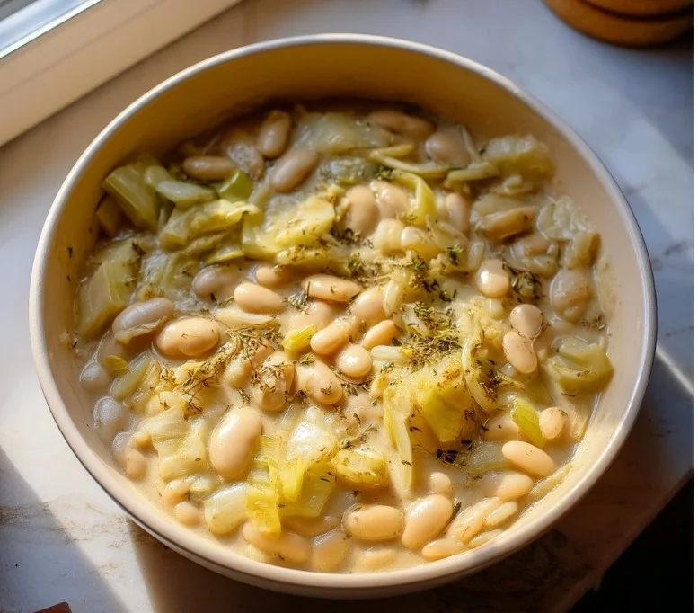 Creamy butter beans dish with leeks, ideal for meal prep