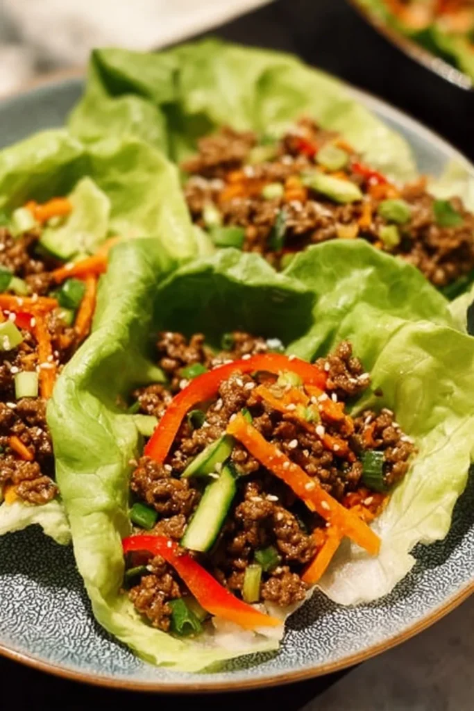 Healthy ground beef lettuce wraps for a quick meal prep recipe