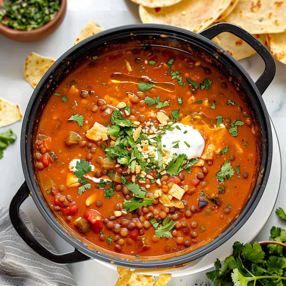 Easy Creamy Vegan Lentil Tortilla Soup Recipe for Weeknights 2 image 1089