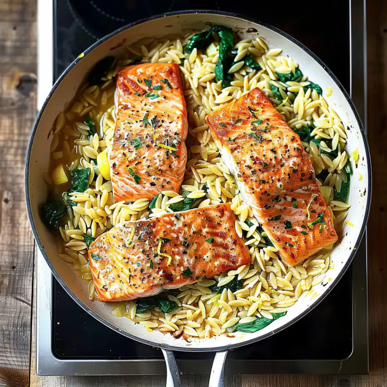 Easy One Skillet Salmon with Lemon Orzo Recipe for Weeknights 2 image 126