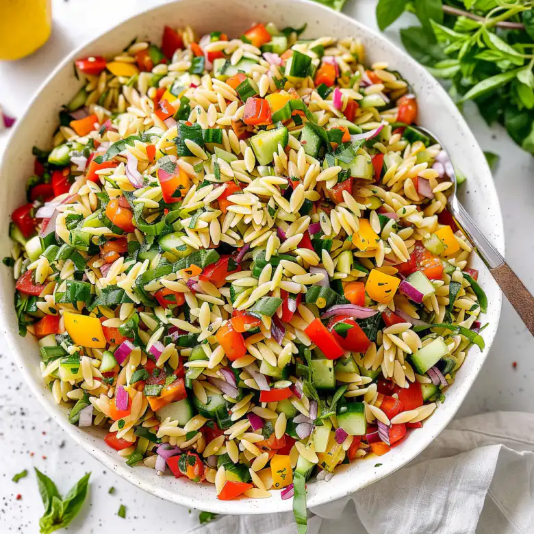 Fresh Rainbow Orzo Salad Recipe - Eat Yourself Skinny Style 2 image 166