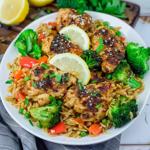 Easy Lemon Chicken & Veggie Orzo Stir Fry Recipe for Weeknights 2 image 318