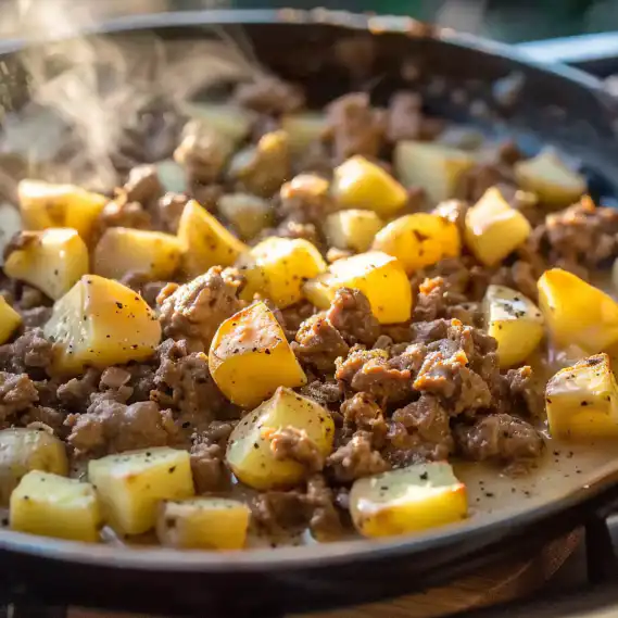 One-Pan Creamy Meat & Potato Skillet | Easy Dinner Recipe in 30 Minutes! 2 image 728