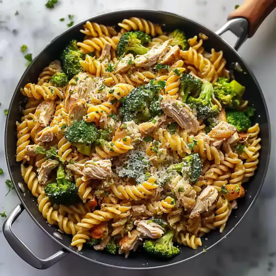 Quick High Protein Rotisserie Chicken Broccoli Pasta Recipe 2 image 898