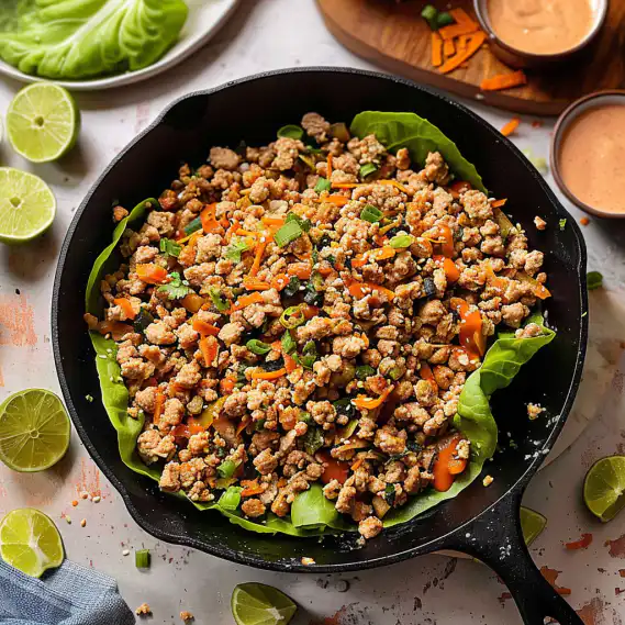 Healthy Ground Turkey Lettuce Wrap Bowls with Vegetables | Quick Weeknight Meal 2 image 925