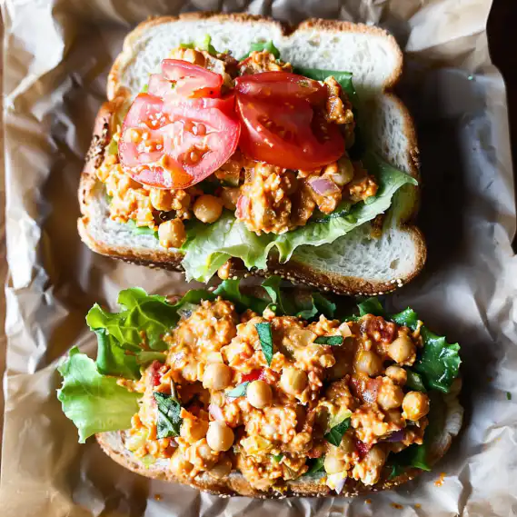 Easy Buffalo Chickpea Salad Sandwich Recipe 2 image 998