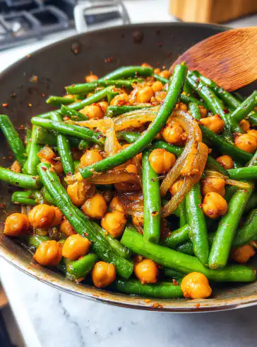 Sweet And Sour Chickpeas And Green Beans | Earth of Maria Recipe 2 image 114 e1778000341675
