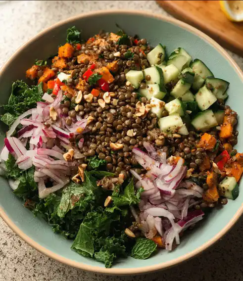 My Favorite Crunchy Lentil Salad Recipe - Healthy, Vibrant & Easy 2 image 136 e1778113741167