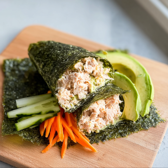 Quick & Easy Tuna Salad Nori Wraps (paleo!) - Healthy Gluten-Free Meal 2 image 176
