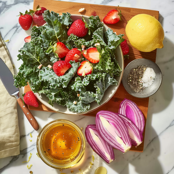 Refreshing Strawberry Kale Salad with Honey Lemon Dressing Recipe 2 image 196