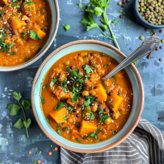 Easy Sweet Potato, Chickpea and Red Lentil Soup Recipe 2 image 237