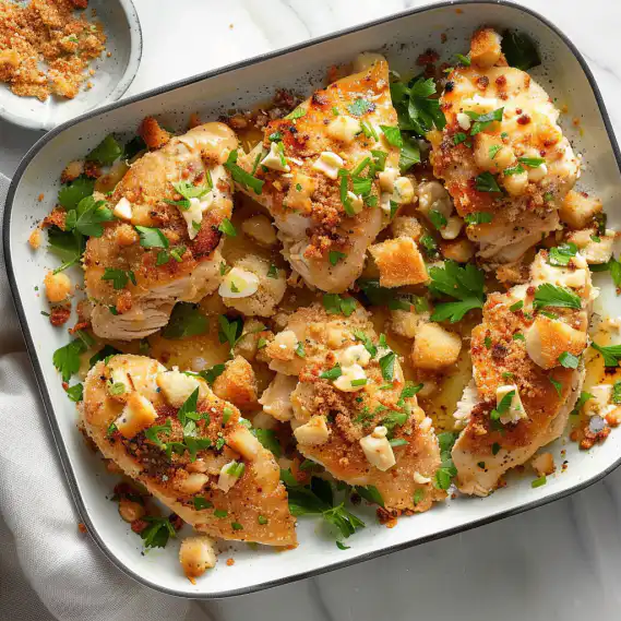 Easy Baked Caesar Chicken with Crispy Panko Parmesan Topping 2 image 274