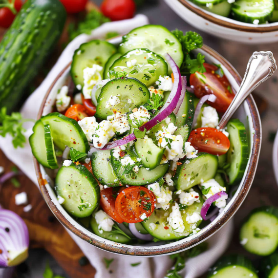 Delicious Cucumber Feta Salad - Herbs & Flour Recipe 2 image 474