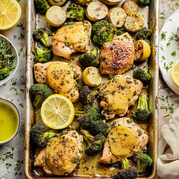 Low Carb High Protein Meals for Fat Loss: Sheet Pan Lemon Herb Chicken and Broccoli 2 image 498