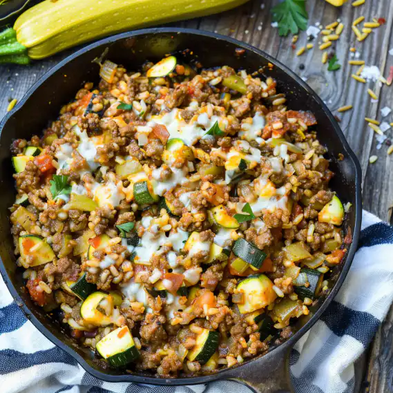 Easy Ground Beef Zucchini & Rice Skillet Recipe for Weeknights 2 image 519
