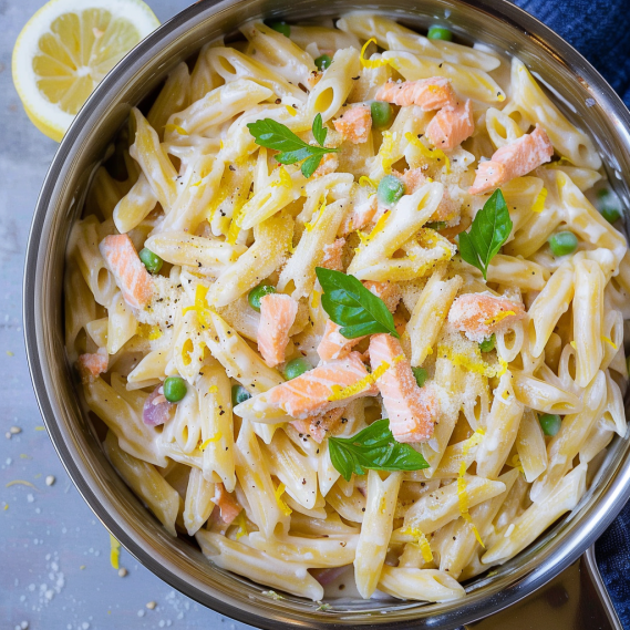 🍝 Salmon & Pea Pasta: A Fresh & Creamy Delight with Lemon Zest 🍋 - Easy Dinner Recipe 2 image 540