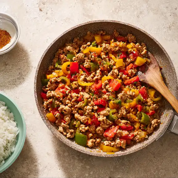 Ground Turkey and Peppers Skillet (Healthy Low Carb Dinner) - Quick & Flavorful 2 image 64