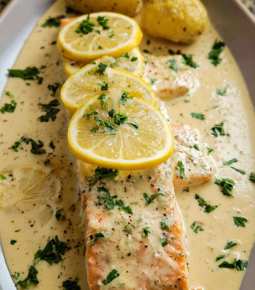 Delicious Baked Salmon with Lemon Butter Cream Sauce Recipe 5 image 98 e1777967993781