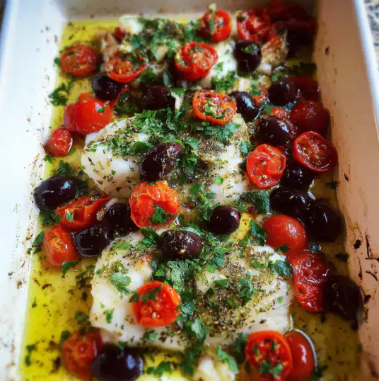 Easy Mediterranean Baked Cod with Olives Recipe 3 image 99 e1777969186647